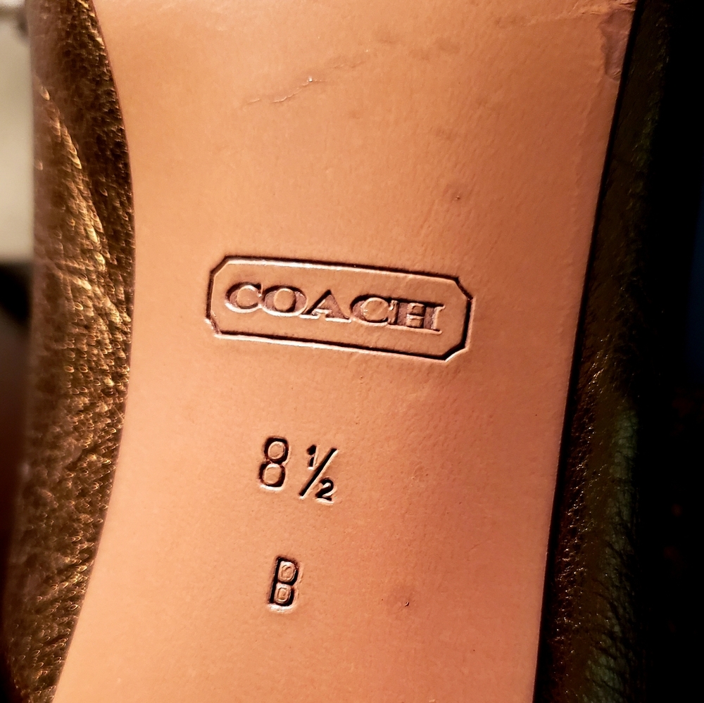 Gold Coach heels pumps dress party shoes - Picture 4 of 8